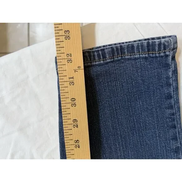 Levi Strauss Signature Mid Rise Straight Jeans Misses 12 Long Dark Wash 0163 - Picture 11 of 12